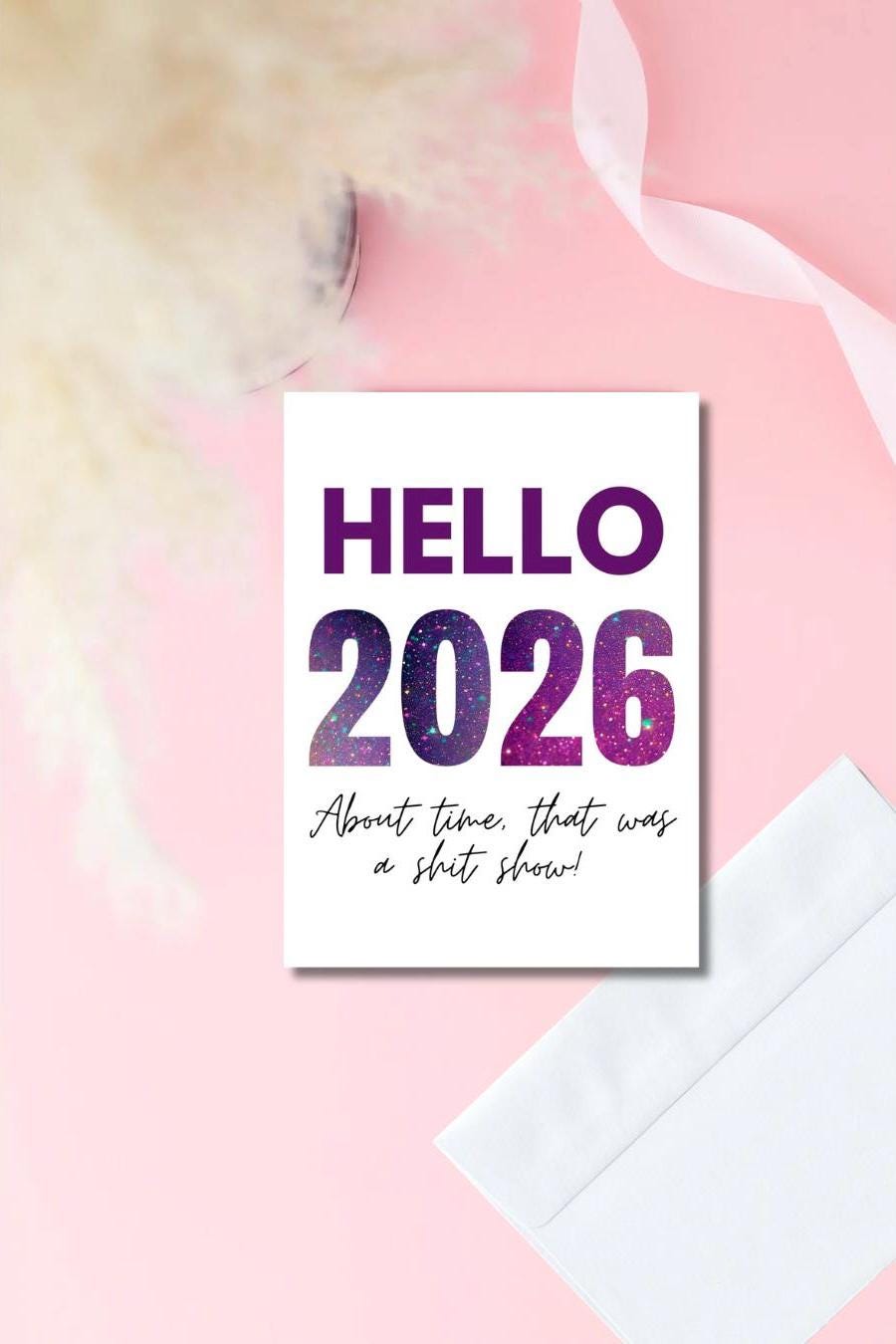 Hello 2026 New Years Card | Prison Wife Card | Gift for Husband or Boyfriend in Prison | Jail Mail Friendly Greeting Card | KeeksDesignz