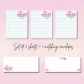 Prison Wife Stationery Set – Pen Rose Art – 3 Sheets & 3 Envelopes – Jail Letter Writing Paper for Inmate Love Long-Distance Couples