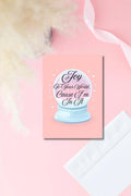 Pink Snow Globe Christmas Card 5x7 – “You’re the Joy of My Life” Holiday Greeting for Prison Wife or Girlfriend