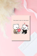 KYDOC Prison Wife Card – “Your Heart’s Mine – No Take Backs” | Cute Bear Couple Design | 5x7 Glossy Valentine or Love Card