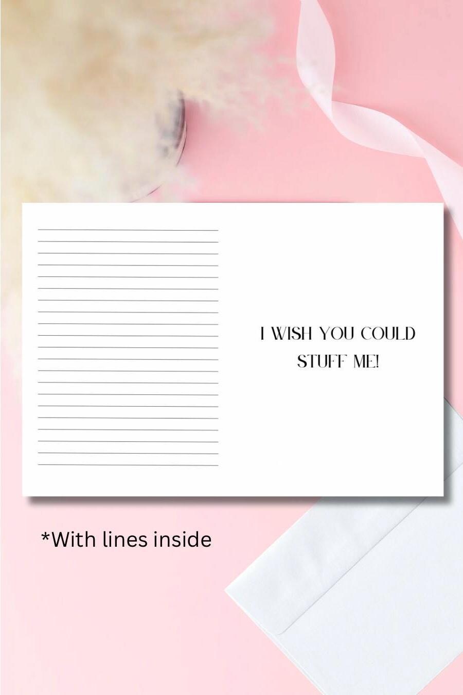 Funny Thanksgiving Card – “I Wish You Could Stuff Me” | Prison Wife or Girlfriend Card | Card for Husband or Boyfriend in Prison
