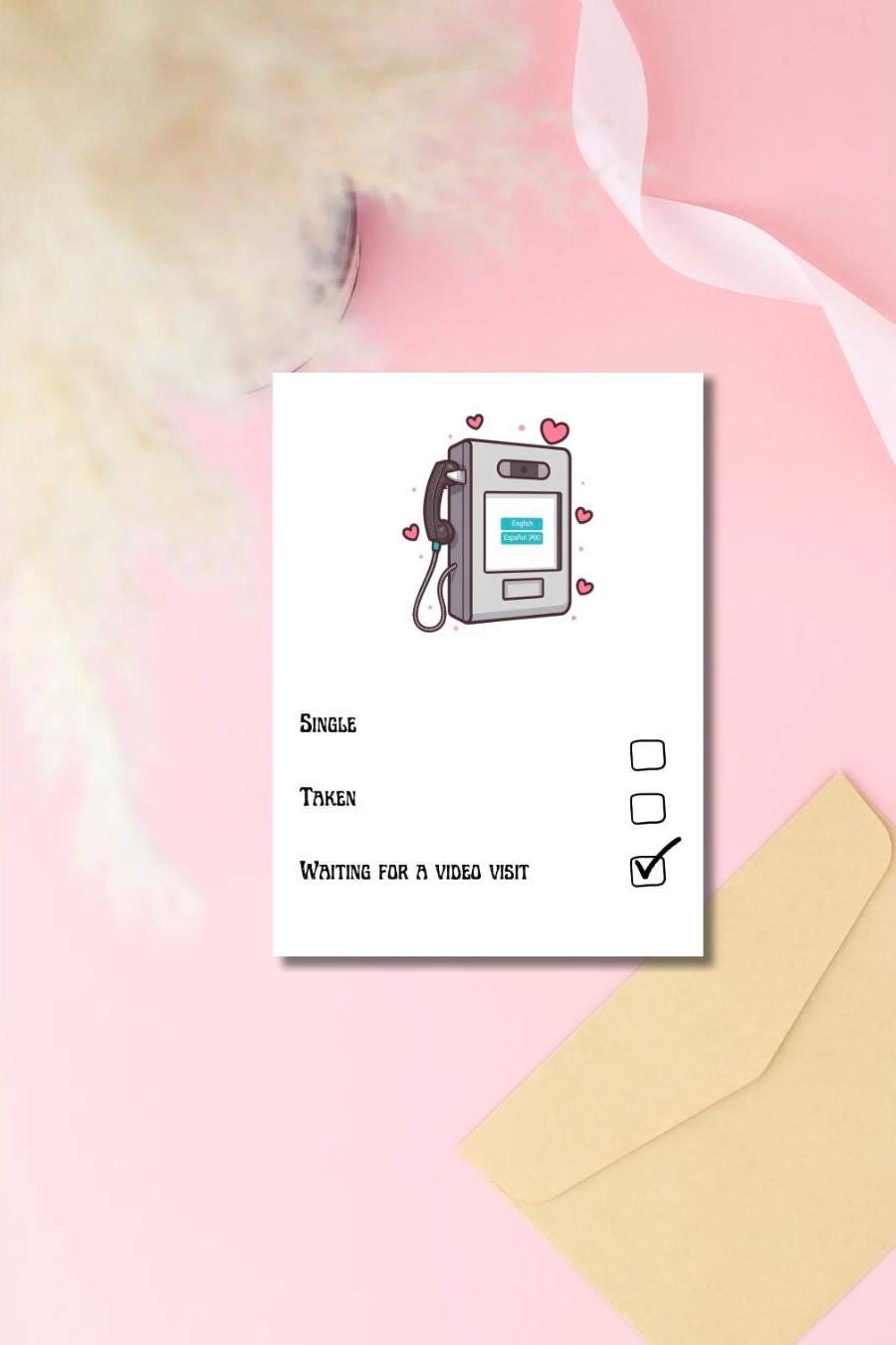 5x7 Inmate Greeting Card – (Securus) Prison Love Letter, Long Distance Relationship, Handmade, Glossy Outside, Envelope Included