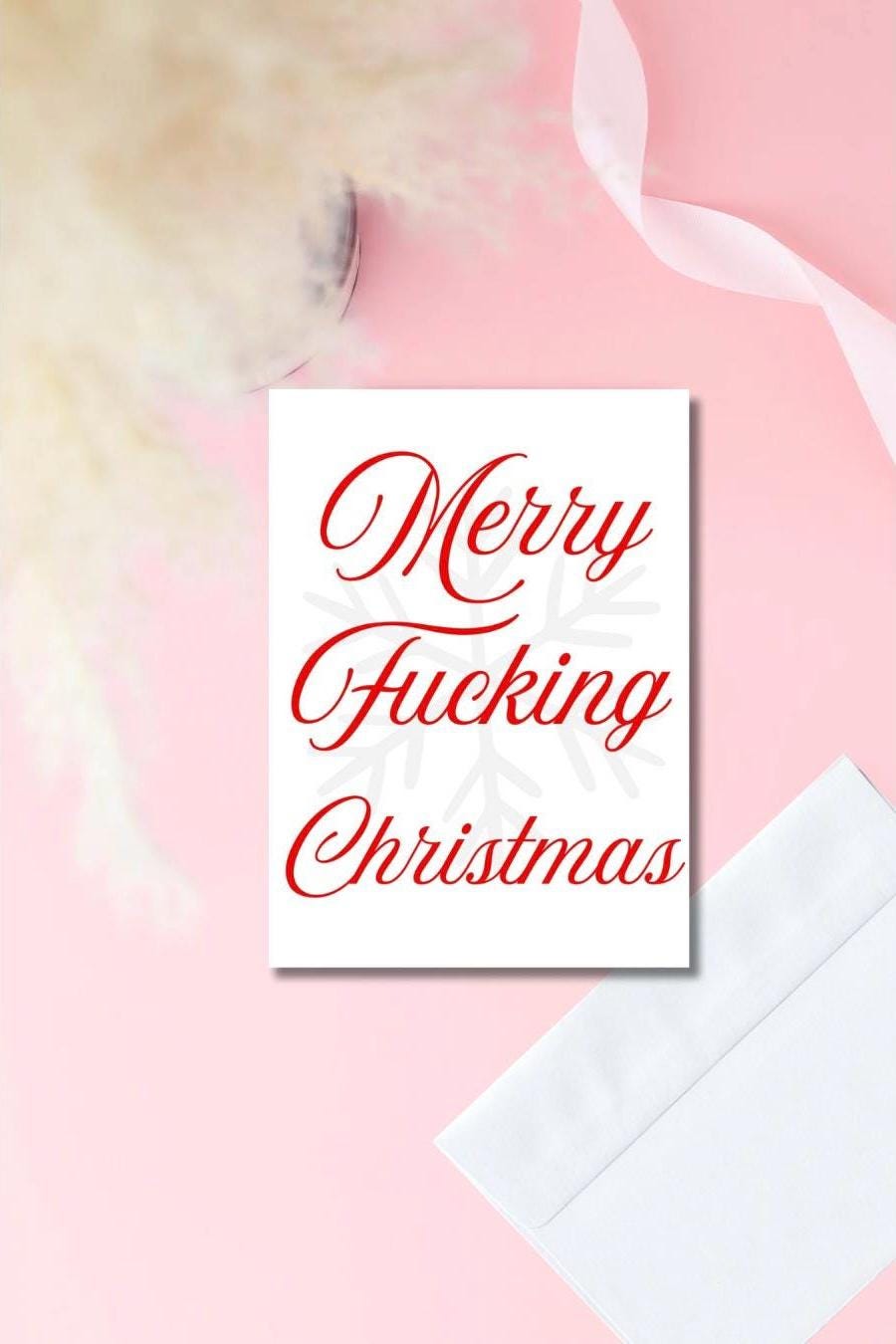 Prison Wife Christmas Card – “Merry F***ing Christmas” | Funny Holiday Card for Prison Girlfriend or Wife | 5x7 Glossy