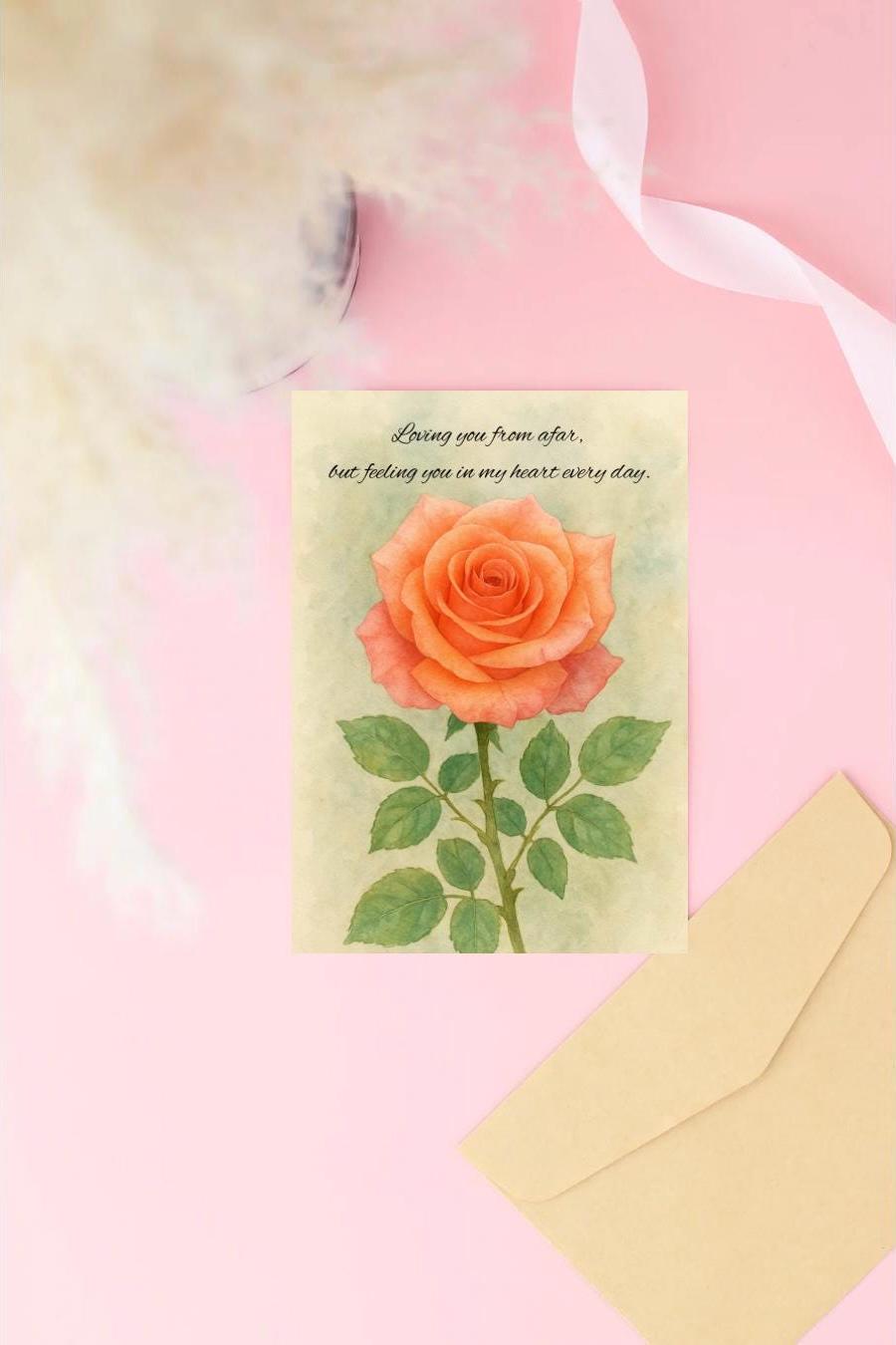 5x7 Inmate Greeting Card – Prison Love Letter, Long Distance Relationship, Handmade, Glossy Outside, Envelope Included