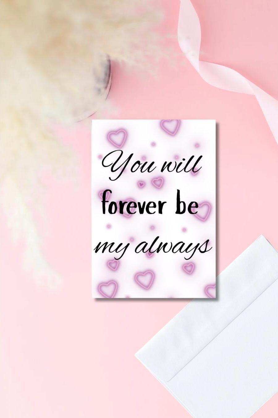 Prison Wife Valentine’s Day Card – “You’ll Forever Be My Always” | Airbrush Love Design | 5x7 Glossy Card for Husband or Boyfriend
