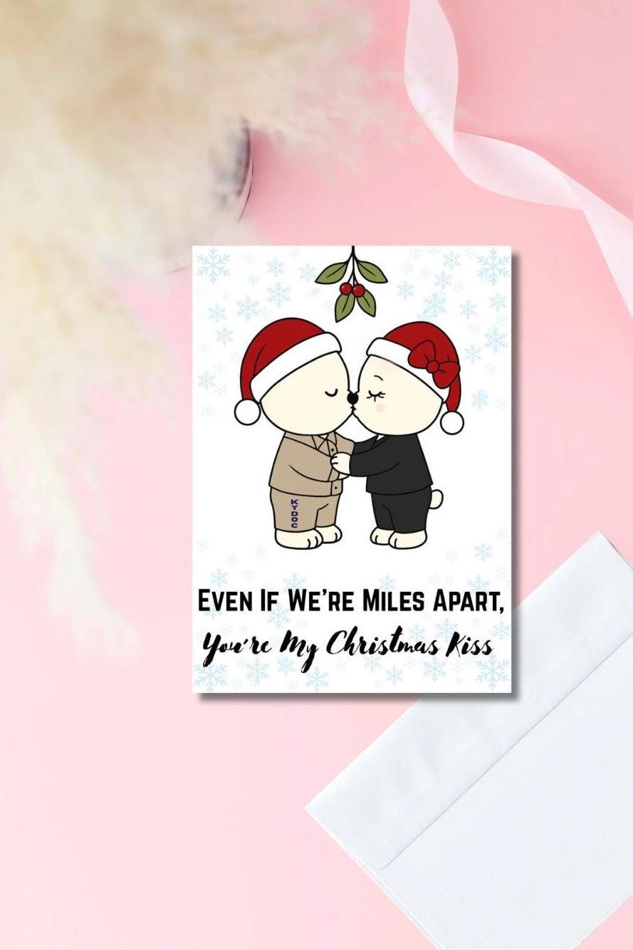 KYDOC Prison Wife Christmas Card – “You’re Still My Christmas Kiss” | Kentucky Prison Holiday Card | Cute Bear Couple | 5x7 Glossy