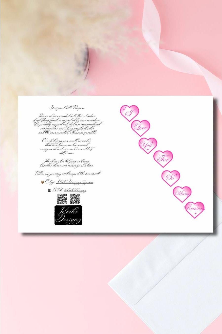 5x7 Inmate Greeting Card – Prison Love Letter, Long Distance Relationship, Handmade, Glossy Outside, Envelope Included