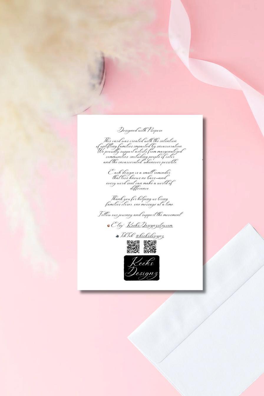 Dedicated to the One I Love Card | Red Roses Design | Prison Wife Girlfriend or Fiance Card