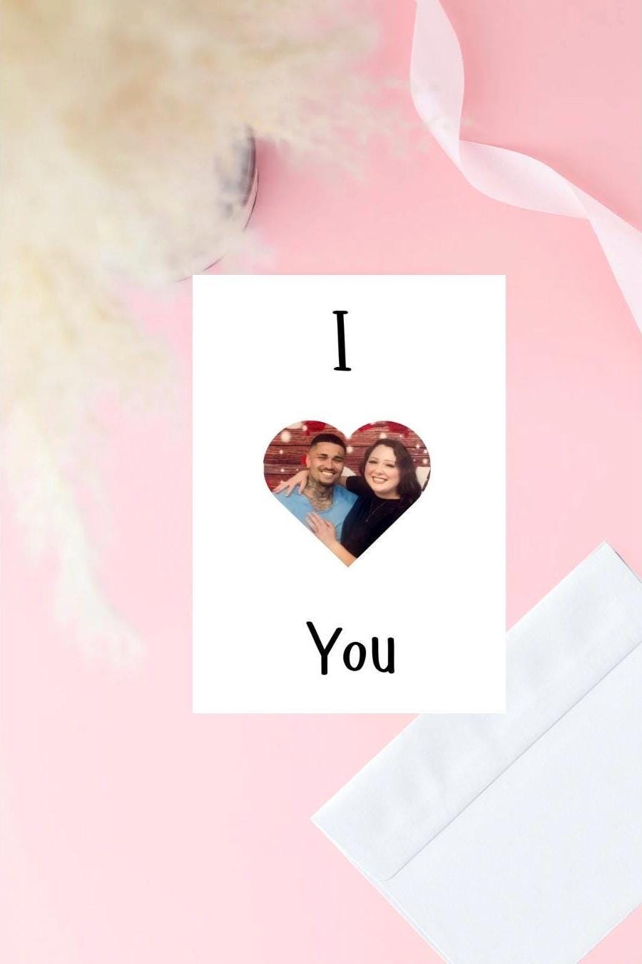 Custom Prison Wife Card – “I Heart You” Photo Heart Design | Personalized Picture Card for Husband or Boyfriend | CDCR Mail Safe