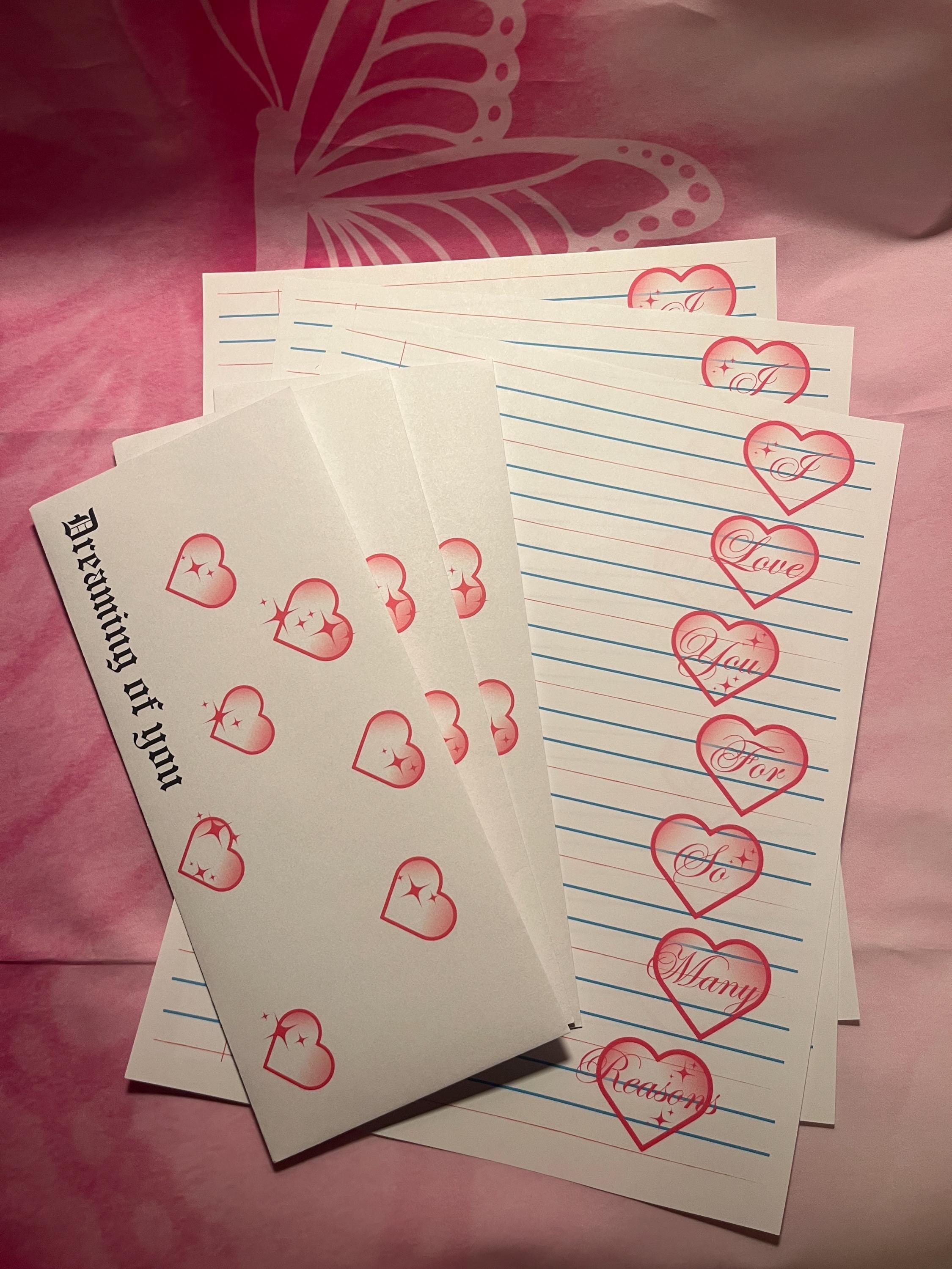 Stationery Set for Prison Wives – 3 Printed Letter Sheets + 3 Matching Envelopes – Pen Pal Paper – Cute Snail Mail Writing Kit