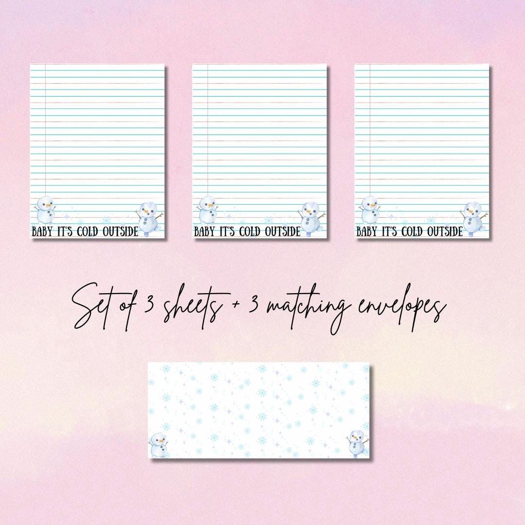 Baby It’s Cold Outside Stationery Set | Snowman Writing Paper & Envelopes | Prison Wife Girlfriend Letter Set | KeeksDesignz