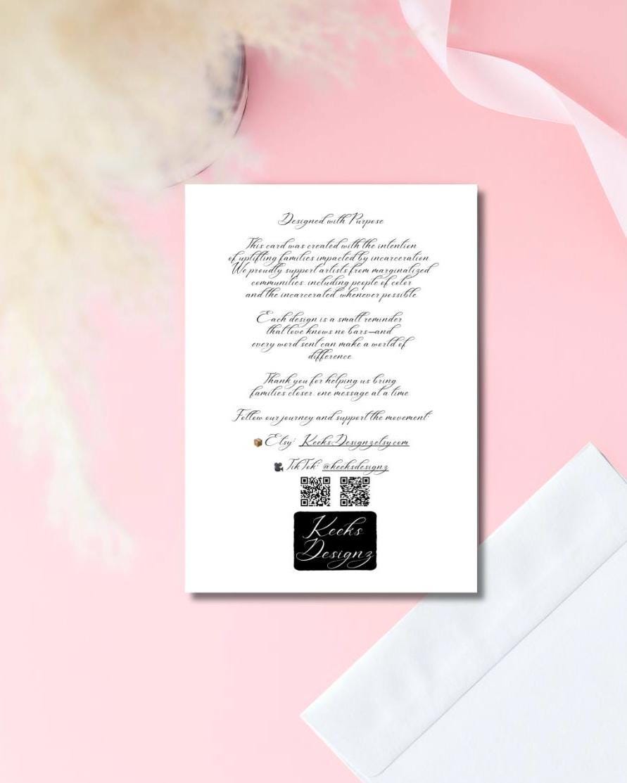 You Are Appreciated Card | Pink Heart Design | Sweet Message Inside | Prison Wife Girlfriend Family Card