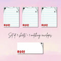 Halloweeen Stationery Set for Prison Wives – 3 Printed Letter Sheets + 3 Matching Envelopes – Pen Pal Paper – Cute Snail Mail Writing Kit