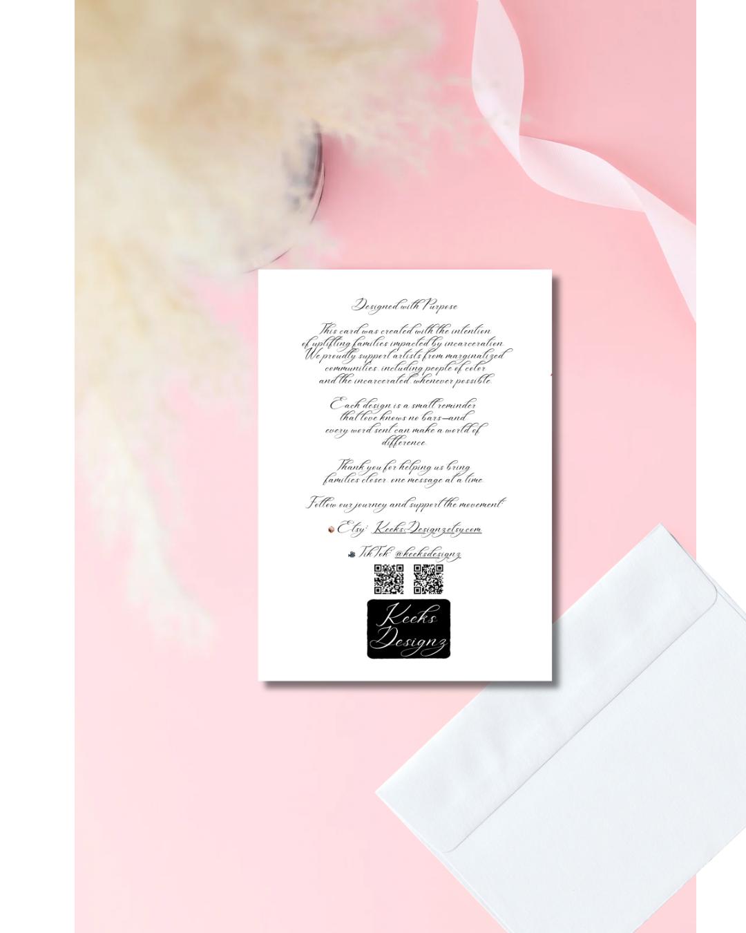 Love Conquers All Card | Amor Vincit Omnia Card | Sepia Heart Prison Yard Design | Prison Wife Girlfriend or Fiance Card