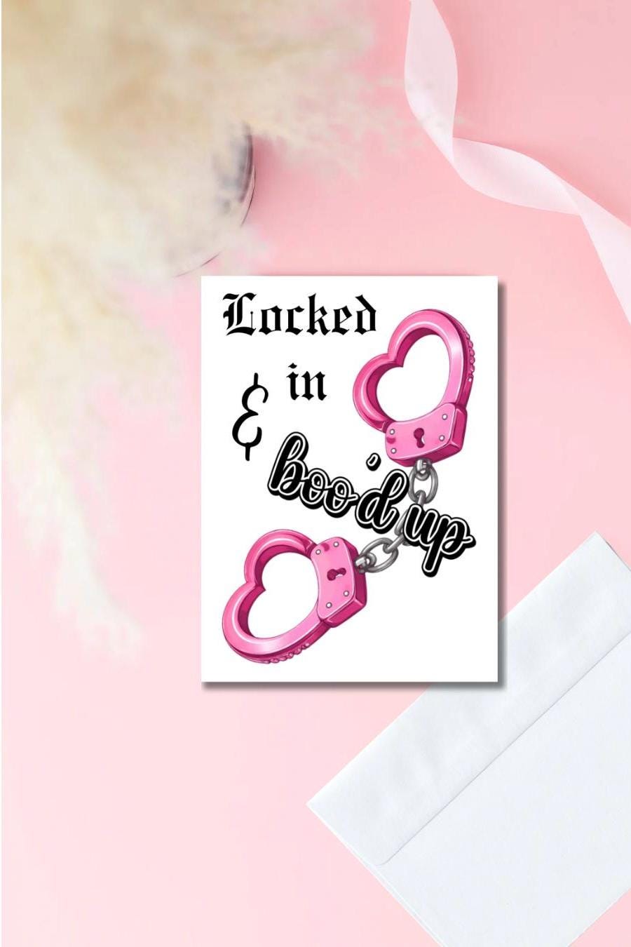 Locked In & Boo’d Up Card | Prison Wife New Year Card | Jail Mail Love Card | Gift for Husband or Boyfriend in Prison | KeeksDesignz