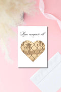 Love Conquers All Card | Amor Vincit Omnia Card | Sepia Heart Prison Yard Design | Prison Wife Girlfriend or Fiance Card