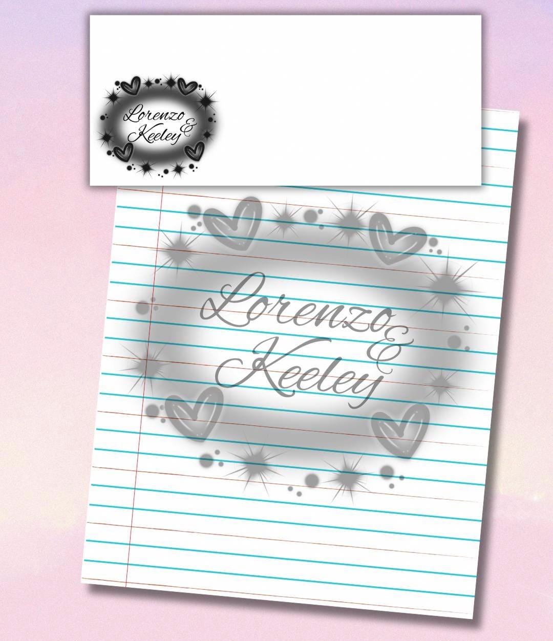 Custom Couple Name Prison Writing Set | 3 Writing Sheets + 3 Envelopes | Prison Wife Stationery | Jail Mail Letter Set | Personalized Letter