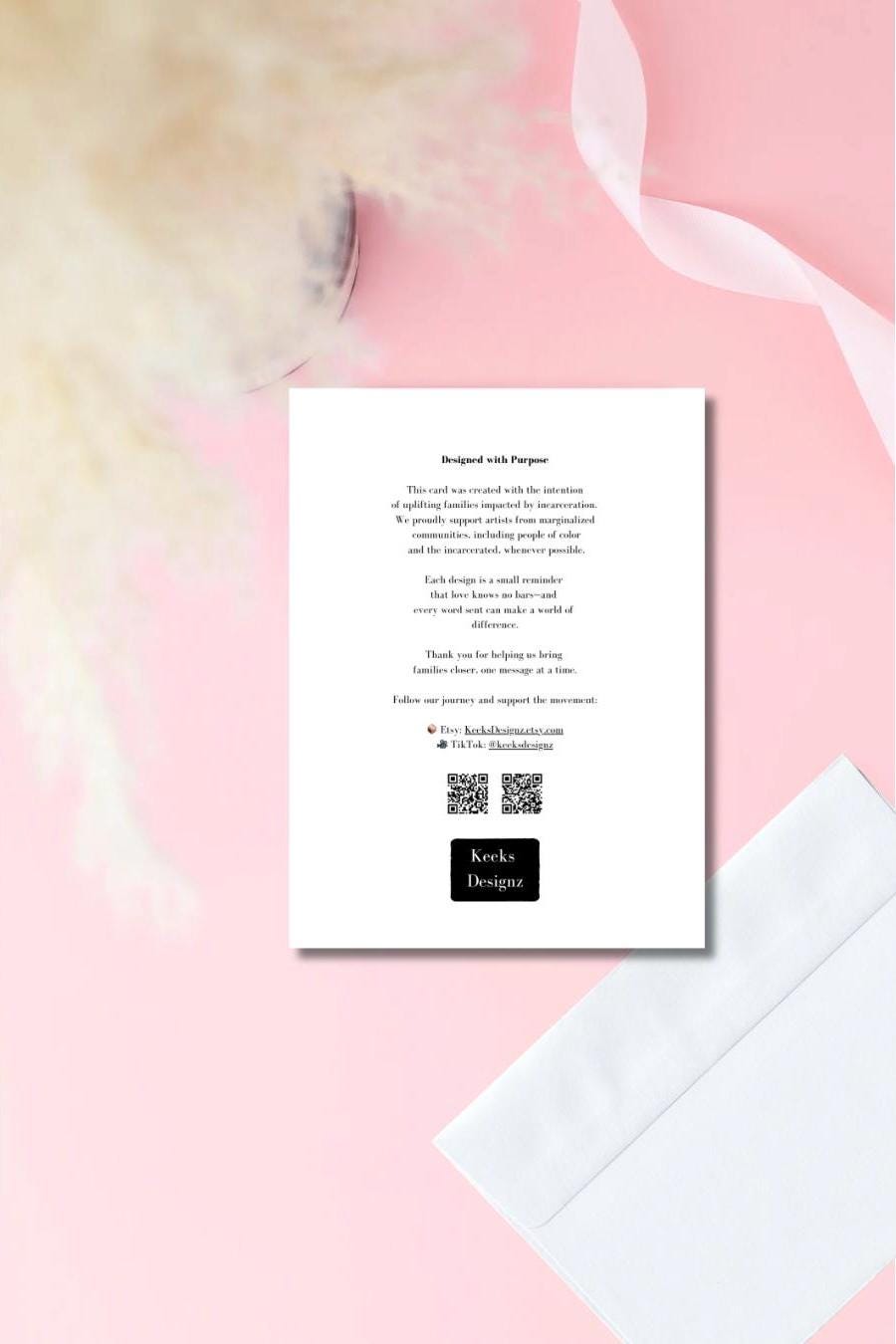 5x7 Inmate Greeting Card – Prison Love Letter, Long Distance Relationship, Handmade, Glossy Outside, Envelope Included