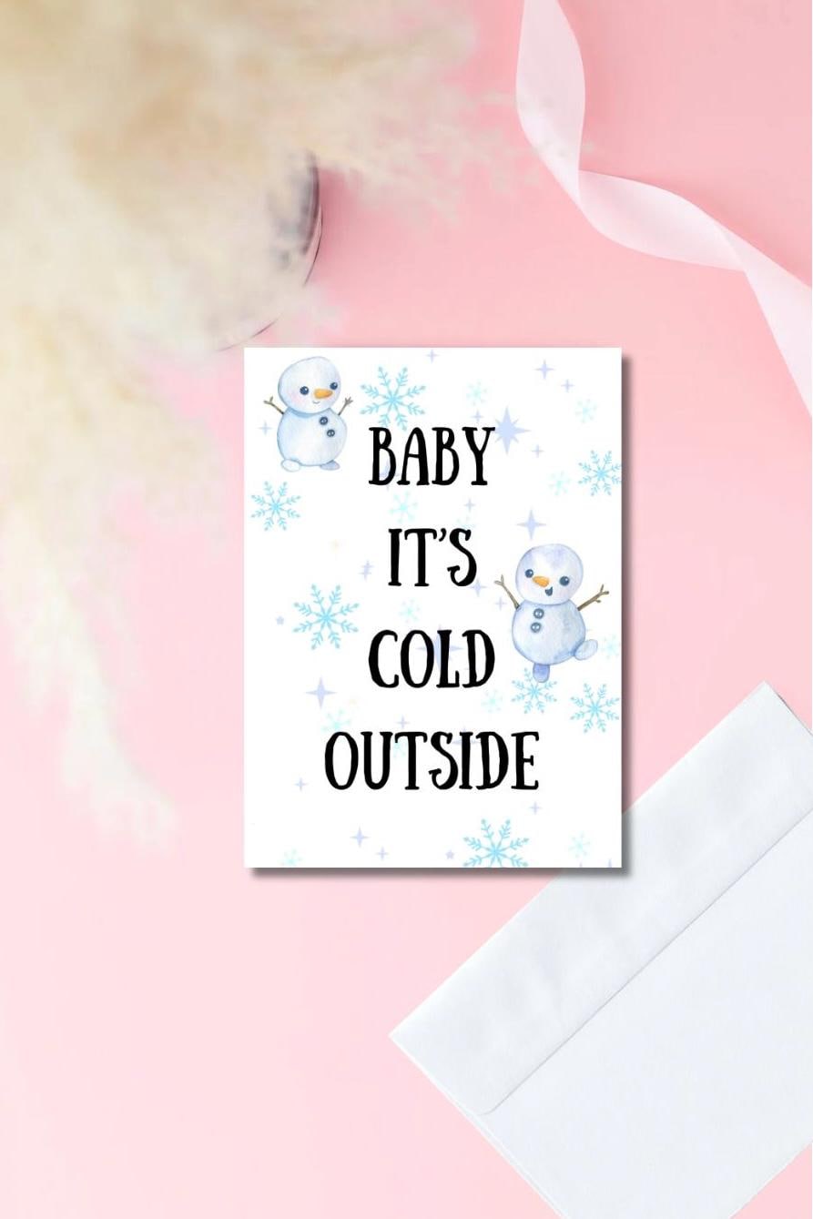 Baby It’s Cold Outside Christmas Card | Cute Snowman Holiday Card | Prison Wife or Girlfriend Card | Winter Greeting Card