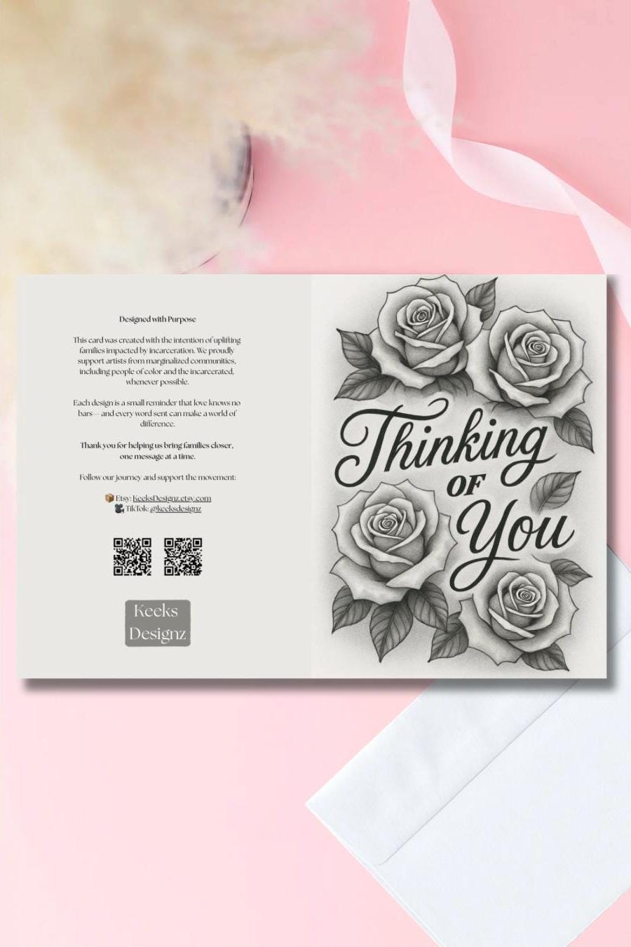 5x7 Inmate Greeting Card – Prison Love Letter, Long Distance Relationship, Handmade, Glossy Outside, Envelope Included