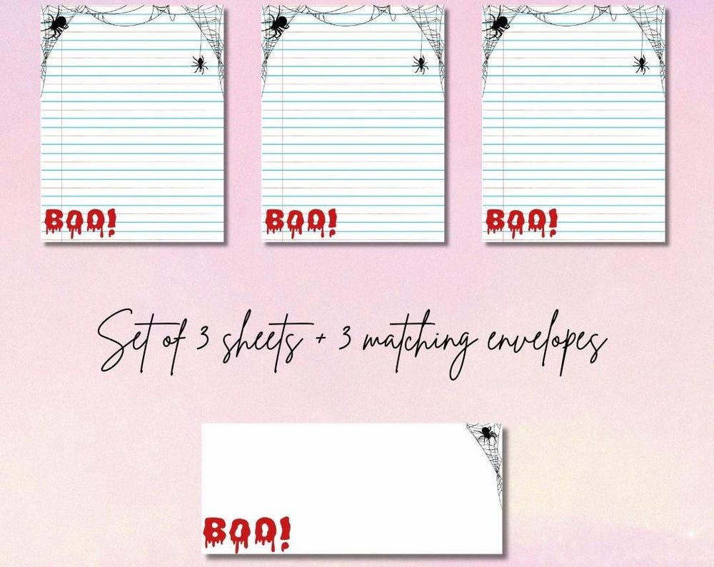 Halloweeen Stationery Set for Prison Wives